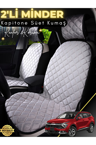 stiloto وسادة مقعد سيارة من جلد الغزال مكونة من قطعتين متوافقة مع كيا سبورتاج...