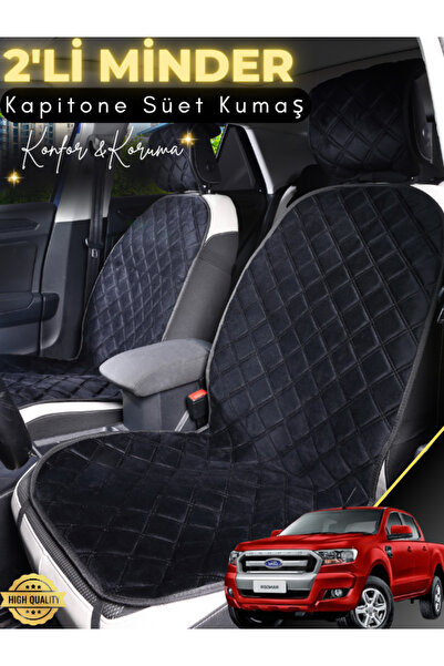 stiloto وسادة مقعد سيارة من جلد الغزال مكونة من قطعتين متوافقة مع سيارة Ford ...