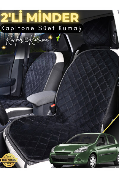 stiloto وسادة مقعد سيارة من جلد الغزال مكونة من قطعتين متوافقة مع Renault Cli...