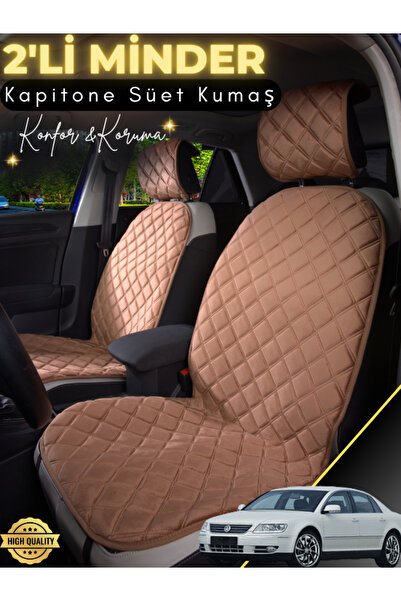 stiloto وسادة مقعد سيارة من جلد الغزال مكونة من قطعتين متوافقة مع سيارة Volks...