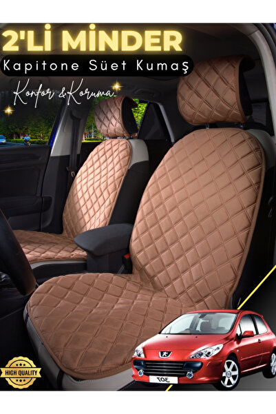 stiloto وسادة مقعد سيارة من جلد الغزال مكونة من قطعتين متوافقة مع بيجو 307 | ...