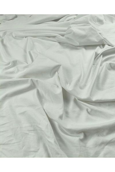 Kumaş Parça Single Jersey Combed Cotton in White Color (Width 170 cm X Length 135 cm)