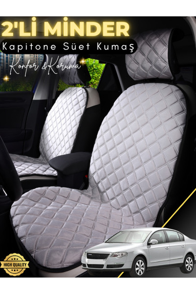 stiloto وسادة مقعد سيارة من جلد الغزال مكونة من قطعتين متوافقة مع سيارة Volks...