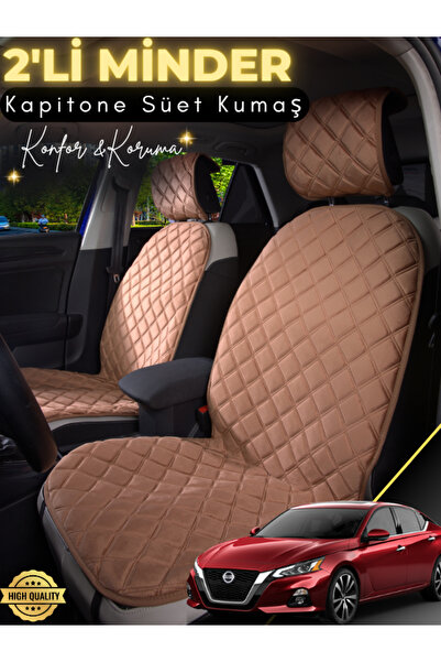 stiloto وسادة مقعد سيارة من جلد الغزال مكونة من قطعتين متوافقة مع نيسان ألتيم...