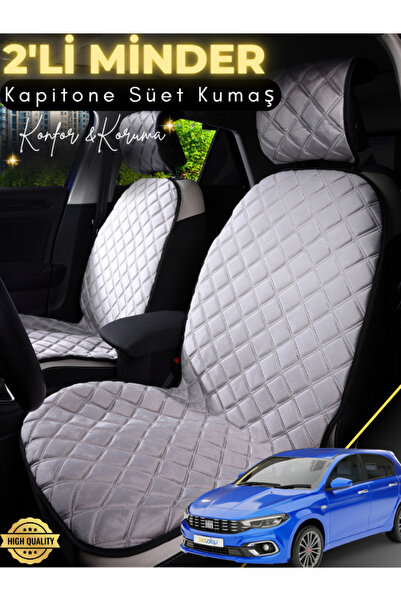 stiloto وسادة مقعد سيارة من جلد الغزال مكونة من قطعتين متوافقة مع سيارة فيات ...