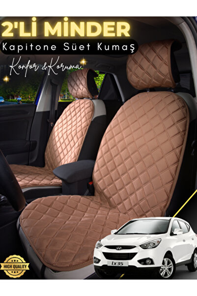 stiloto وسادة مقعد سيارة من جلد الغزال متوافقة مع Hyundai IX35 مكونة من قطعتي...