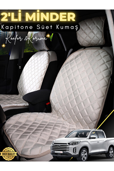 stiloto وسادة مقعد سيارة من جلد الغزال متوافقة مع سانج يونج موسو جراند مكونة ...