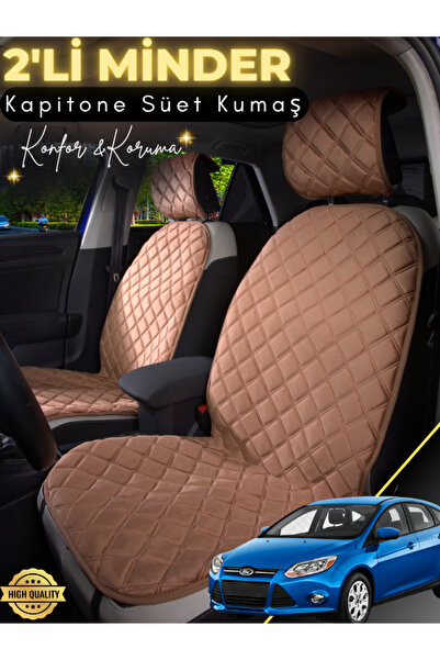 stiloto وسادة مقعد سيارة من جلد الغزال مكونة من قطعتين متوافقة مع سيارة فورد ...