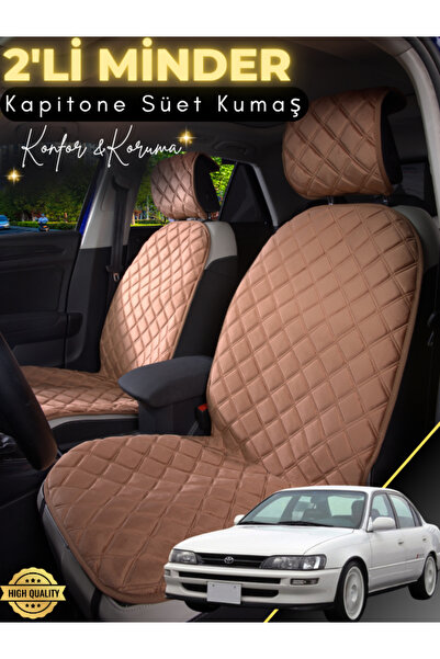 stiloto وسادة مقعد سيارة من جلد الغزال مكونة من قطعتين متوافقة مع Toyota Coro...