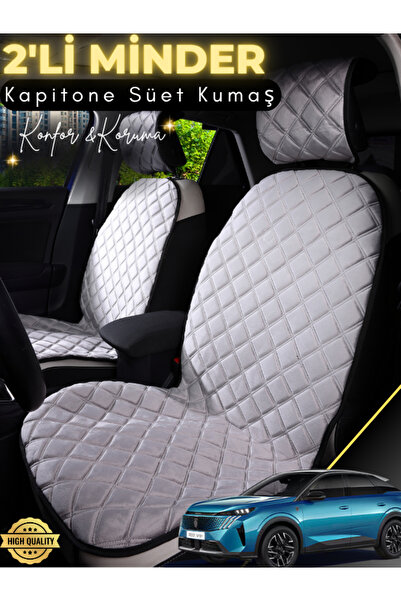 stiloto وسادة مقعد سيارة من جلد الغزال مكونة من قطعتين متوافقة مع بيجو 3008 |...