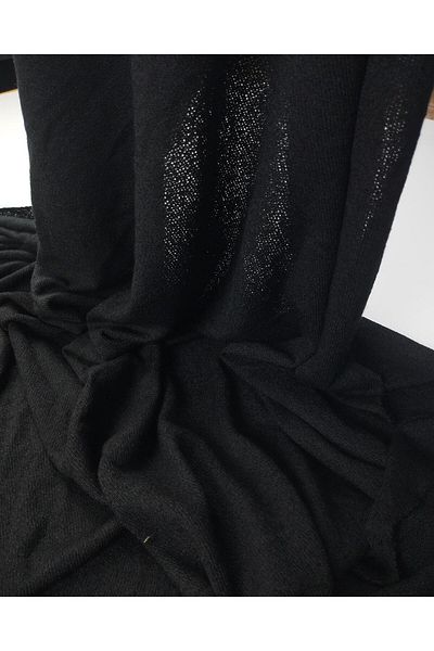 Kumaş Parça Thin Knitted Knitted in Black Color (Width 160 cm X Length 175 cm)