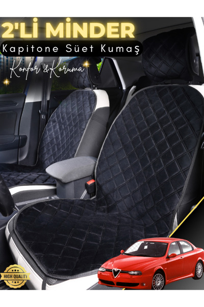 stiloto وسادة مقعد سيارة من جلد الغزال مكونة من قطعتين متوافقة مع ألفا روميو ...