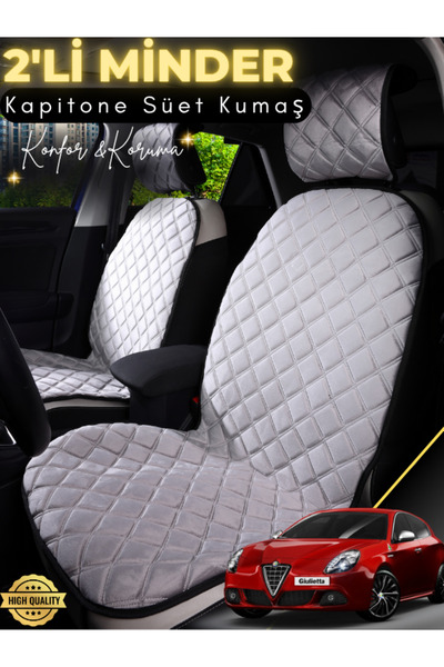 stiloto وسادة مقعد سيارة من جلد الغزال مكونة من قطعتين متوافقة مع ألفا روميو ...