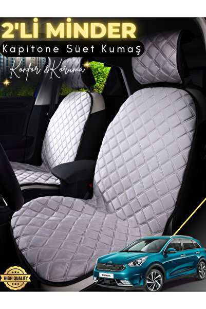 stiloto وسادة مقعد سيارة من جلد الغزال مكونة من قطعتين متوافقة مع كيا نيرو | ...