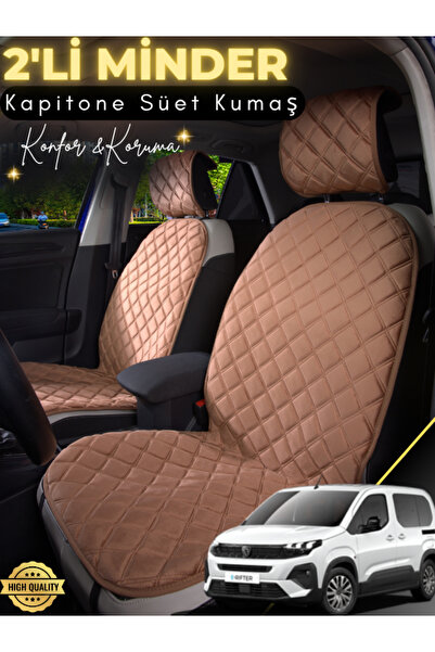 stiloto وسادة مقعد سيارة من جلد الغزال مكونة من قطعتين متوافقة مع بيجو ريفتر ...