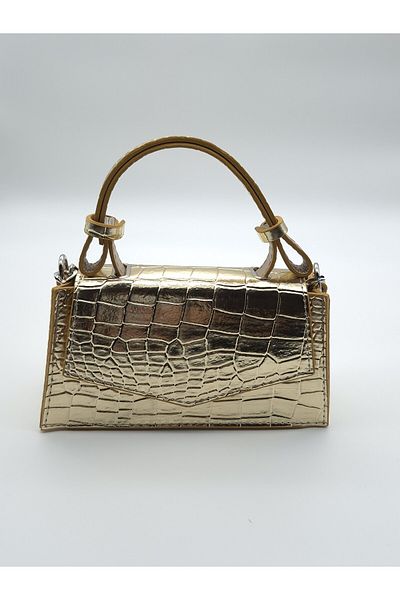 Silblack Shiny Patent Leather Shoulder and Hand Bag - Stylish Design Mini Model with Chain Strap