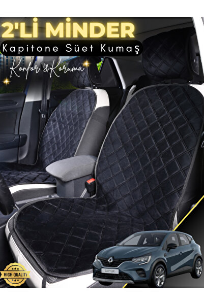 stiloto وسادة مقعد سيارة من جلد الغزال مكونة من قطعتين متوافقة مع رينو كابتور...