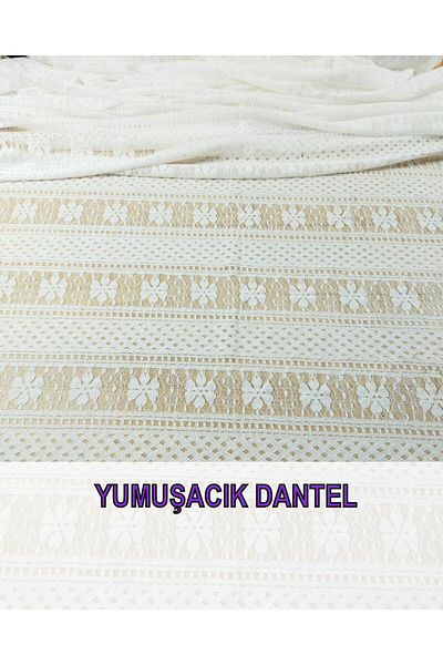 Kumaş Parça Lace Jersey in White Color (Width 130 cm X Length 270 cm)