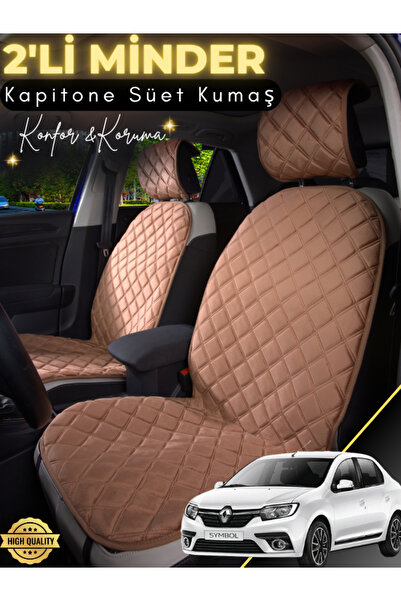 stiloto وسادة مقعد سيارة من جلد الغزال مكونة من قطعتين متوافقة مع رمز رينو | ...