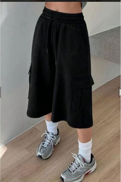 DENOKMODA Y2K Trend Unisex Cargo Pocket Shorts Knitted Bermuda