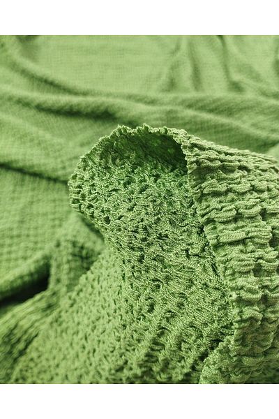 Kumaş Parça Waffle Jersey in Green Color (Width 120 cm X Length 115 cm)