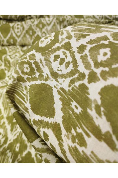 Kumaş Parça Cotton Voile in Green Ecru Colors (Width 135 cm X Length 180 cm)