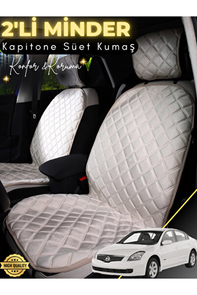 stiloto وسادة مقعد سيارة من جلد الغزال مكونة من قطعتين متوافقة مع نيسان ألتيم...