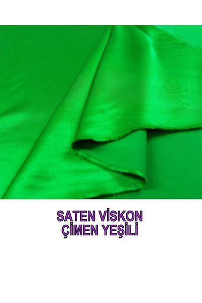 Kumaş Parça Satin Viscose in Green Color (Width 120 cm X Length 230 cm)