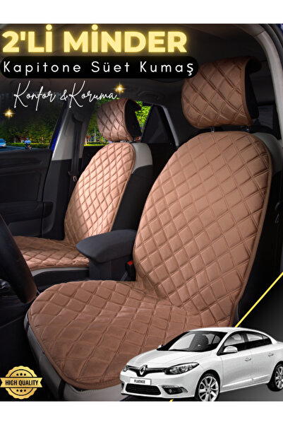 stiloto وسادة مقعد سيارة من جلد الغزال متوافقة مع رينو فلوينس مكونة من قطعتين...