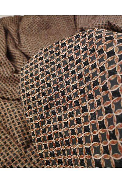 Kumaş Parça Cotton Webbing in Brown Gray Beige Colors (Width 150 cm X Length 190 cm)