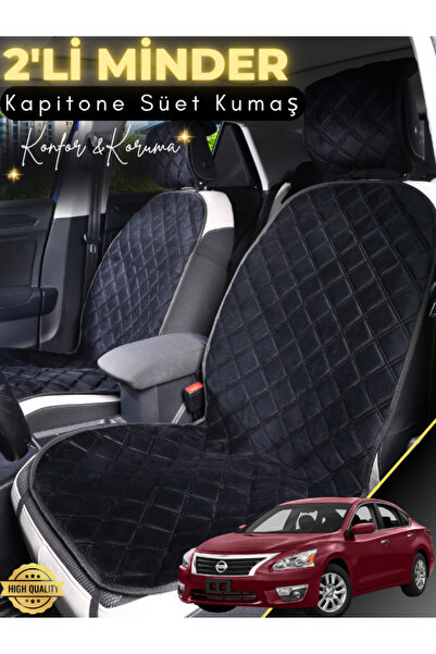 stiloto وسادة مقعد سيارة من جلد الغزال مكونة من قطعتين متوافقة مع نيسان ألتيم...