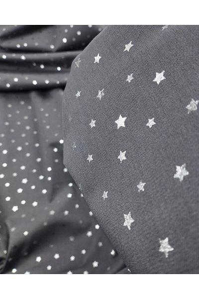Kumaş Parça Gray Lame Gilded Gabardine Width: 130