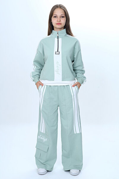 Jannock Σετ αθλητική φόρμα για κορίτσια με 2 κλωστές με μισό φερμουάρ, 100% βαμβακερή άνετη εφαρμογή