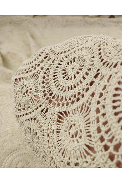 Kumaş Parça Lace in Cream Beige Color (Width 120 cm X Length 120 cm)