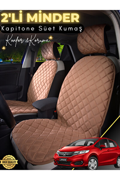 Figapp وسادة مقعد سيارة من جلد الغزال مكونة من قطعتين متوافقة مع سيارة Honda ...