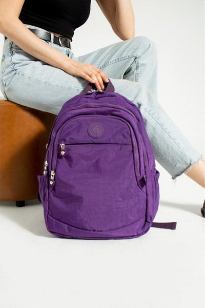 Baginn Unisex School Bag Clinker Fabric Daily Backpack Multi-Pocket Lightweight Rainproof 38*28 cm