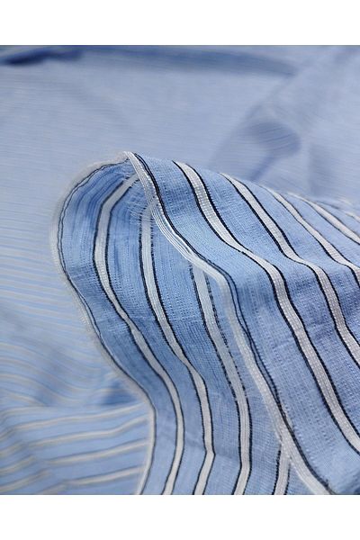 Kumaş Parça Blue White Transverse Striped Aerobin Woven (Width 150 cm X Length 150 cm)