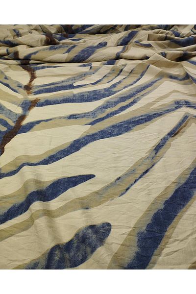 Kumaş Parça Cotton Viscose in Beige Blue Colors (Width 145 cm X Length 270 cm)
