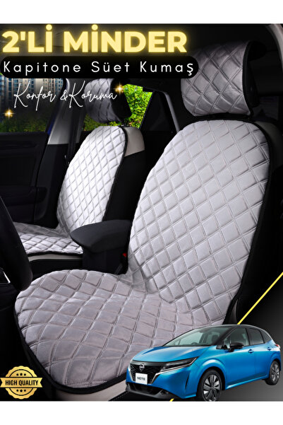 stiloto وسادة مقعد سيارة من جلد الغزال مكونة من قطعتين متوافقة مع نيسان نوت |...