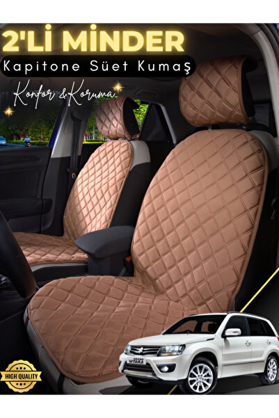 stiloto وسادة مقعد سيارة من جلد الغزال مكونة من قطعتين متوافقة مع سوزوكي فيتا...