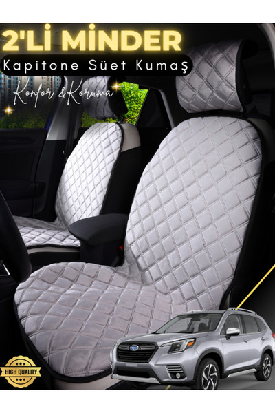 stiloto وسادة مقعد سيارة من جلد الغزال مكونة من قطعتين متوافقة مع سوبارو فورس...