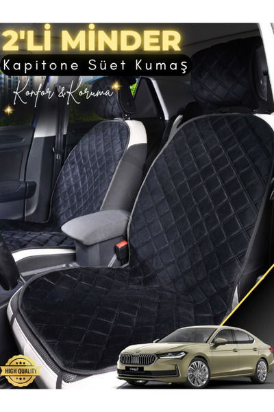 stiloto Skoda Super B B9 Compatible 2-Piece Suede Auto Seat Cushion |   Anti-...