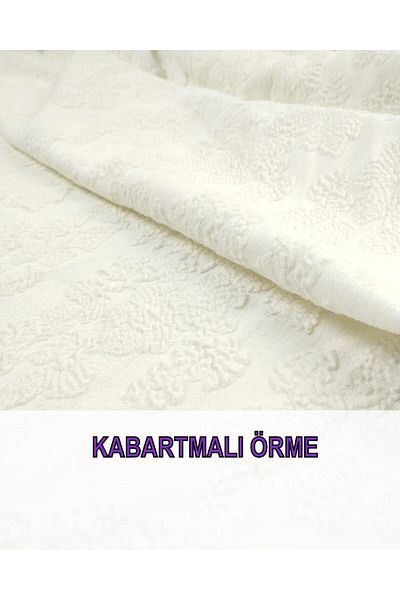 Kumaş Parça Embossed Jersey in Ecru Color Width: 150