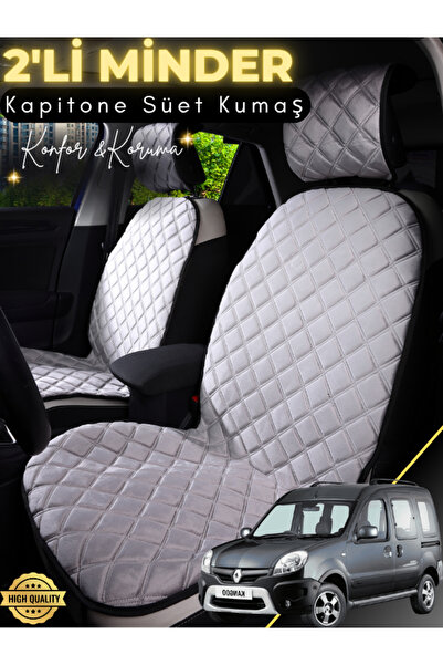 stiloto وسادة مقعد سيارة من جلد الغزال مكونة من قطعتين متوافقة مع Renault Kan...