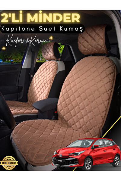 stiloto وسادة مقعد سيارة من جلد الغزال مكونة من قطعتين متوافقة مع تويوتا ياري...