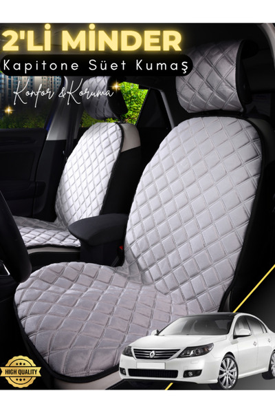 stiloto وسادة مقعد سيارة من جلد الغزال مكونة من قطعتين متوافقة مع Renault Lat...