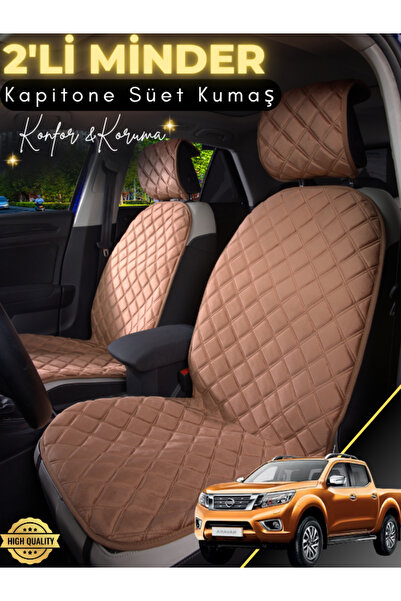 stiloto وسادة مقعد سيارة من جلد الغزال مكونة من قطعتين متوافقة مع نيسان نافار...