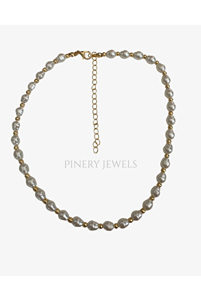 Pinery Jewels قلادة نسائية مجمعة مع لؤلؤ صف واحد