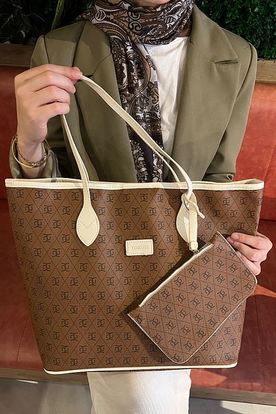 torime Large Size Patterned Vegan Leather Women's Shoulder & Shoulder Bag
