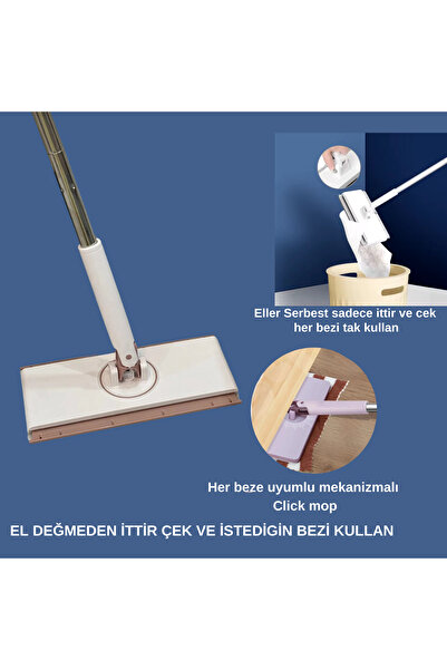 mucit home Click Mop – Her Beze ve 4XL Islak Mendile Uyumlu